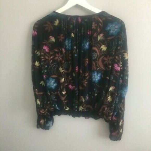 Free People Black Floral Blouse - Picture 3 of 8